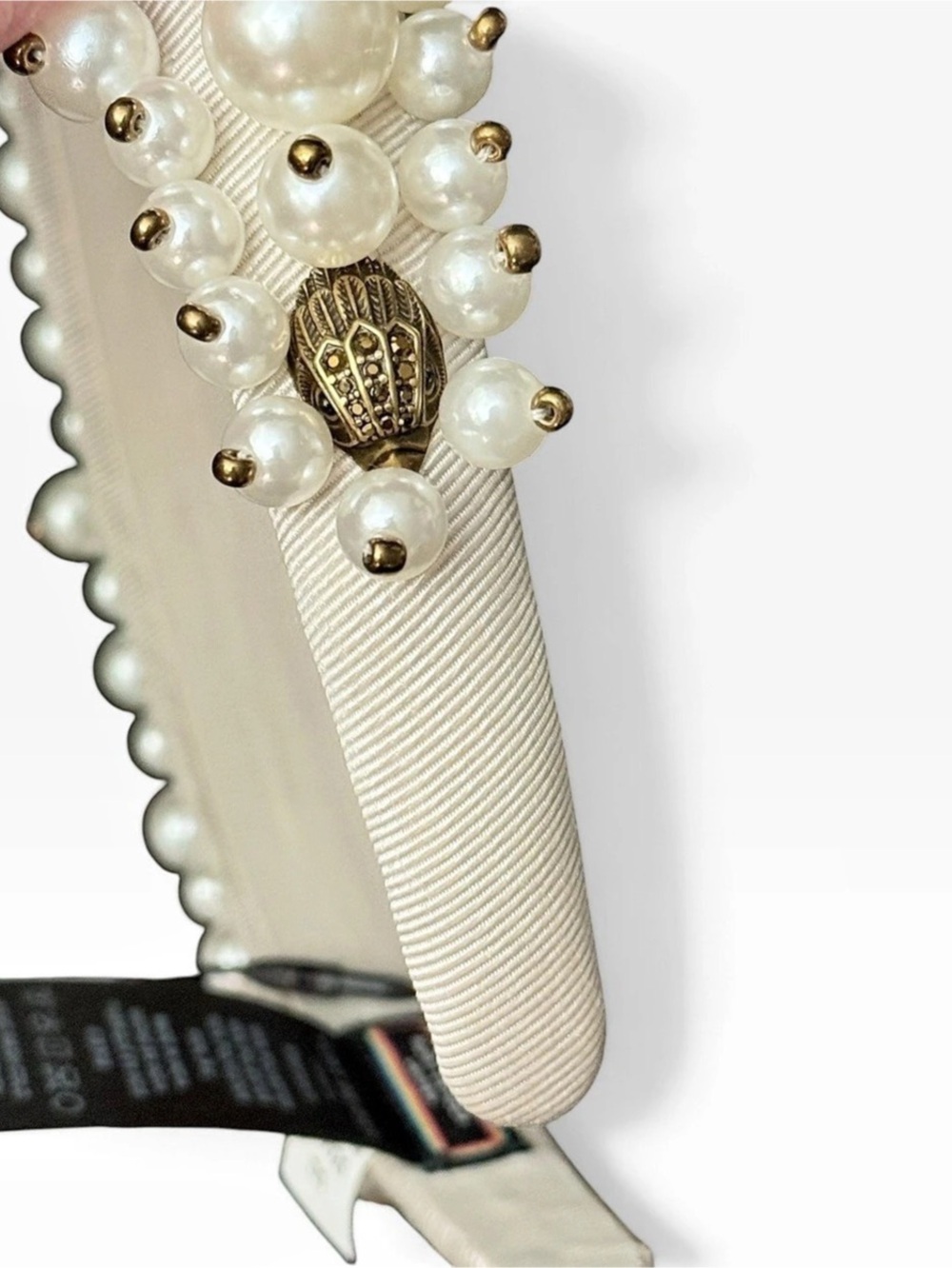 Kurt Geiger London Small Eagle Headband White & Gold - Picture 5 of 6